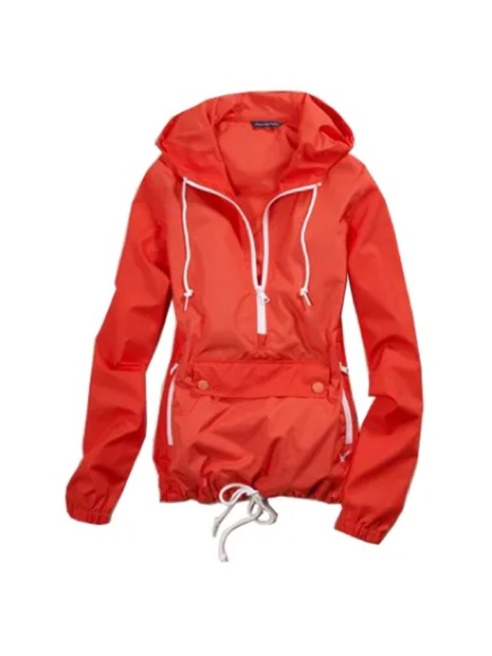 American Eagle - Bright Red And White Hooded Long Sleeve Pullover Windbreaker SM